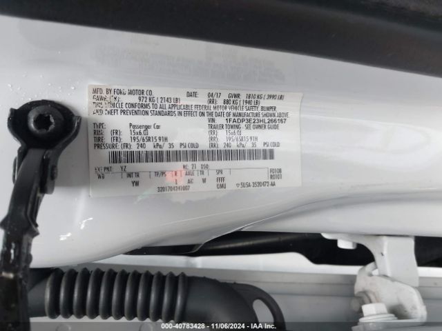 1FADP3E23HL266167 Ford FOCUS S