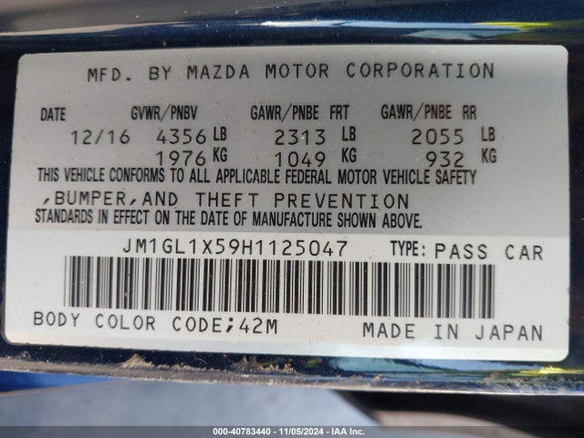 JM1GL1X59H1125047 Mazda Mazda6 Grand Touring