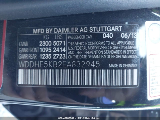 WDDHF5KB2EA832945 Mercedes-Benz E 350