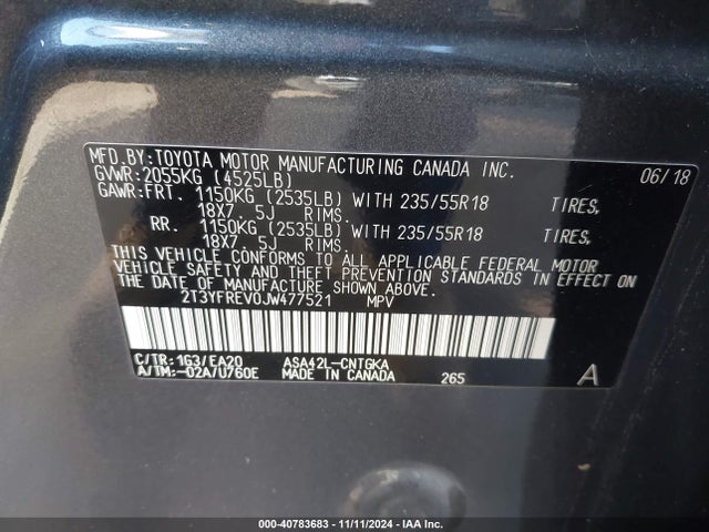 2T3YFREV0JW477521 Toyota Rav4 Limited/platinum