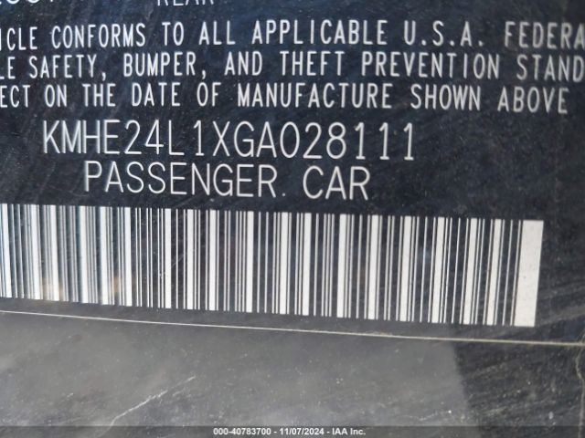 KMHE24L1XGA028111 Hyundai Sonata Hybrid Se