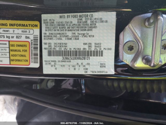 3LN6L5LUXHR628121 Lincoln Mkz Hybrid Select
