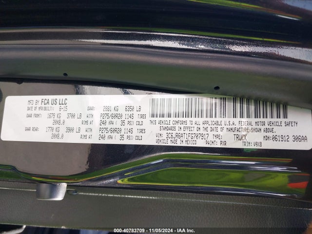 3C6JR6AT1FG707917 RAM 1500 Express