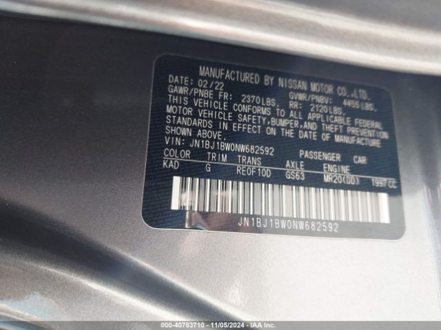 JN1BJ1BW0NW682592 Nissan Rogue Sport Sv Awd Xtronic Cvt