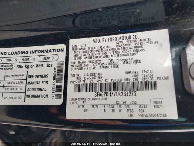 Ford FUSION SE 2014 3FA6P0H77ER231272 Image 9