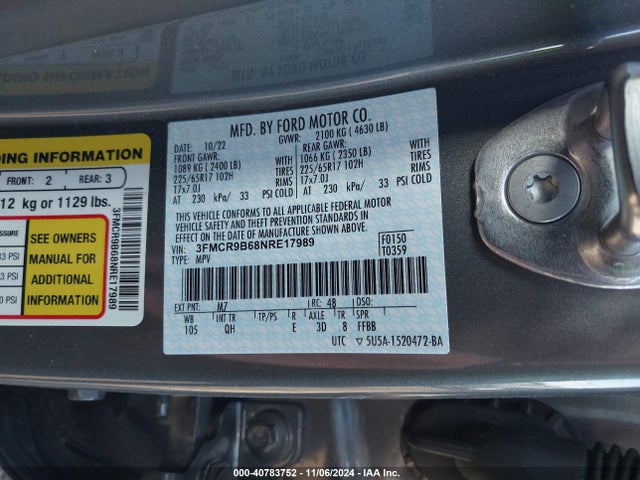 Ford Bronco Sport Big Bend 2022 3FMCR9B68NRE17989 Image 9