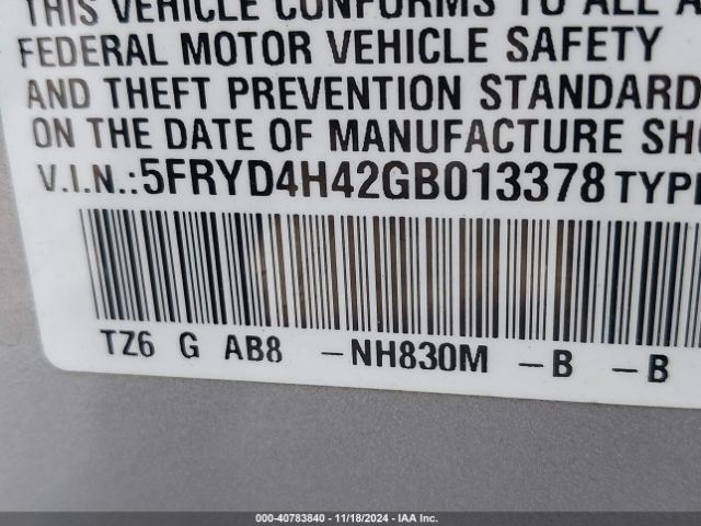 5FRYD4H42GB013378 Acura Mdx Technology   Acurawatch Plus Packages/technology Package