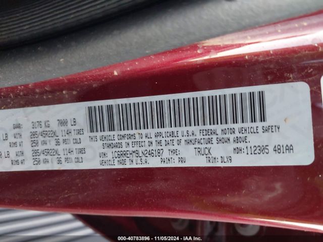 1C6RREHM9LN246187 RAM 1500