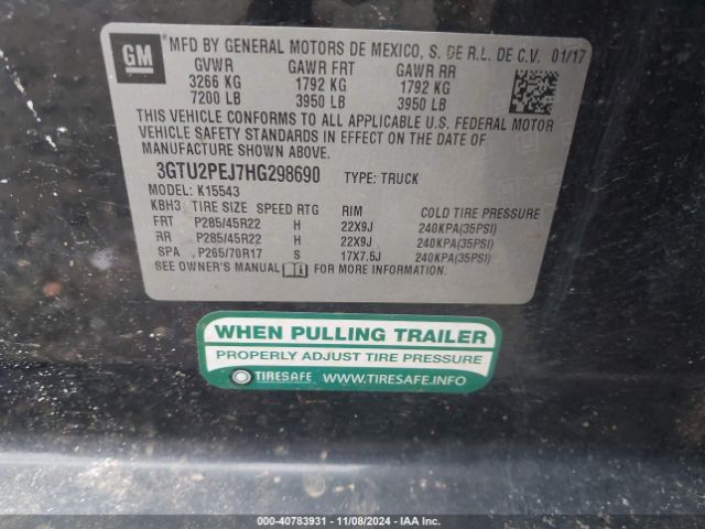 3GTU2PEJ7HG298690 GMC Sierra 1500 Denali