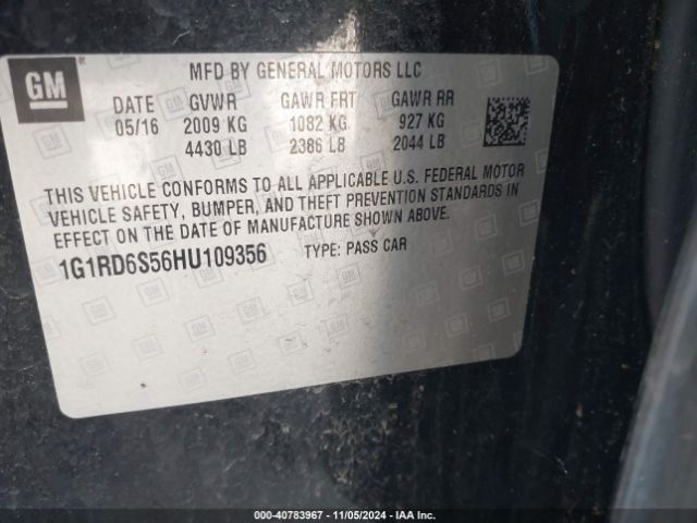 1G1RD6S56HU109356 Chevrolet Volt Premier