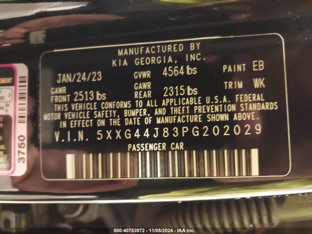 5XXG44J83PG202029 KIA K5 Gt