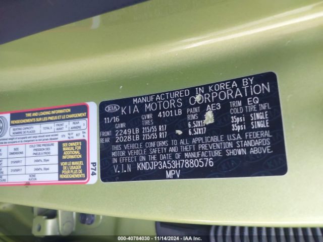 KNDJP3A53H7880576 KIA SOUL +