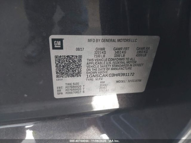 1GNSCAKC3HR391172 Chevrolet Tahoe Ls