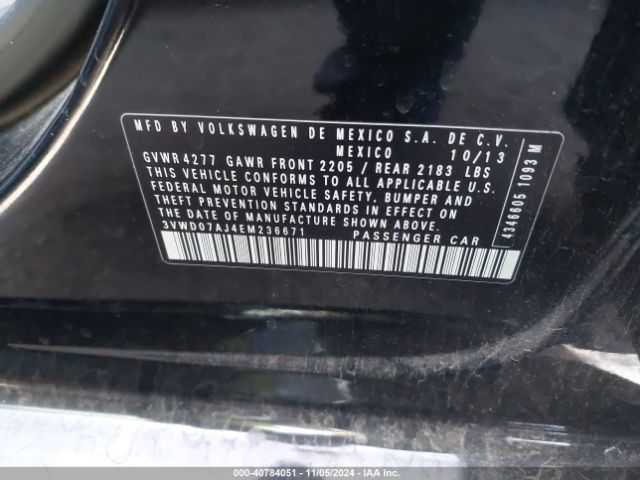 3VWD07AJ4EM236671 Volkswagen Jetta 1.8t Se