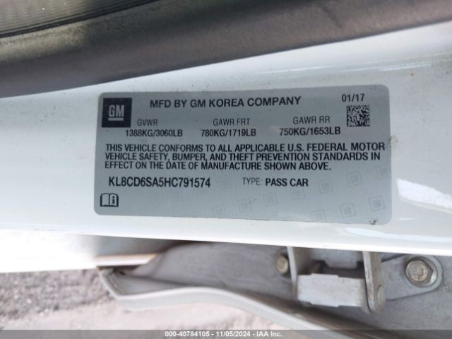 KL8CD6SA5HC791574 Chevrolet Spark 1lt Cvt