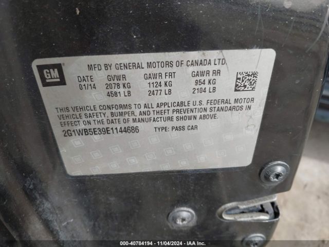2G1WB5E39E1144686 Chevrolet Impala Limited Lt