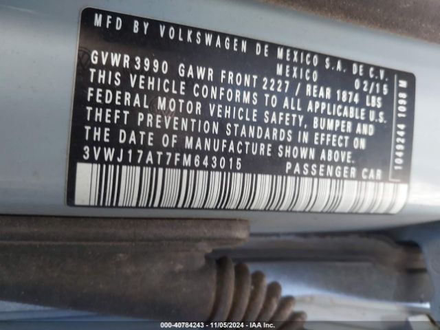 3VWJ17AT7FM643015 Volkswagen Beetle 1.8t