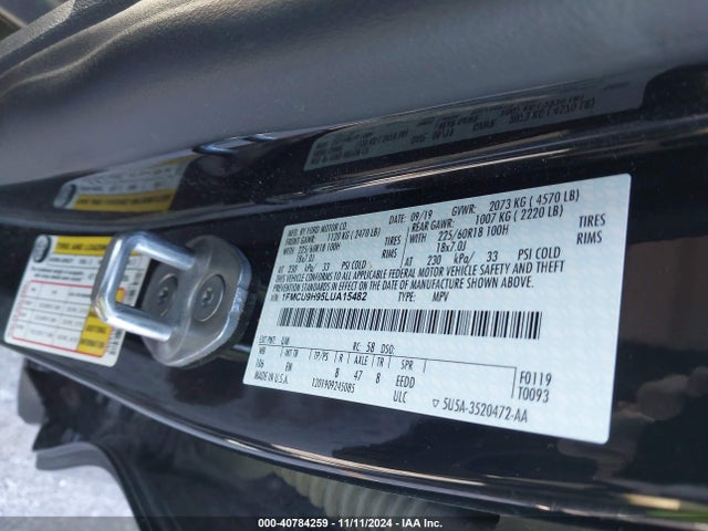 Ford ESCAPE SEL 2020 1FMCU9H95LUA15482 Image 9