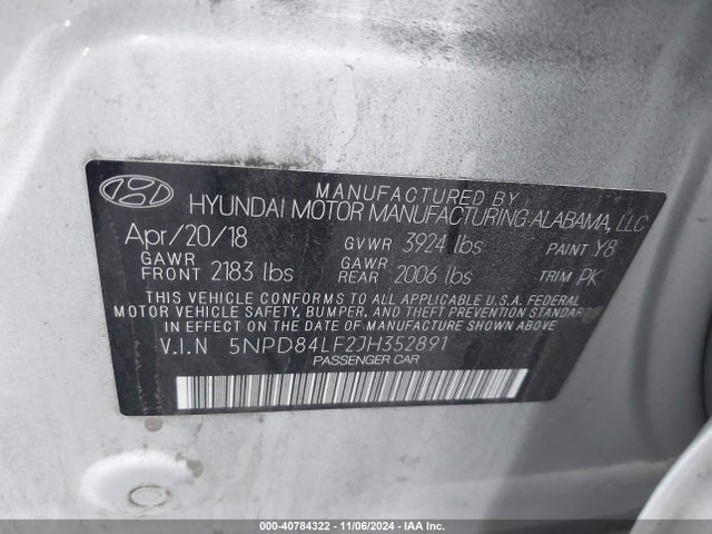 Hyundai Elantra Value Edition 2018 5NPD84LF2JH352891 Image 9