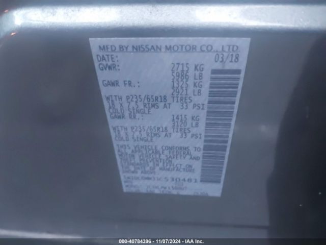 5N1DL0MM3JC530481 Infiniti QX60