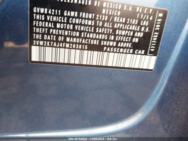 3VW2K7AJ4FM263615 Volkswagen Jetta 2.0l S