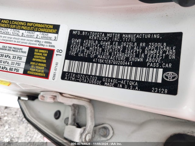 4T1BK1EB7GU200441 Toyota Avalon Touring
