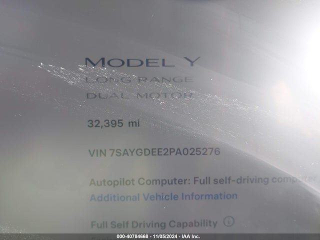 2023 TESLA MODEL Y 7SAYGDEE2PA025276 Photo 6