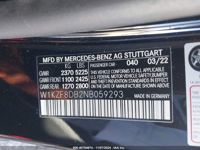 Mercedes-Benz E 350 2022 W1KZF8DB2NB059293 Image 9
