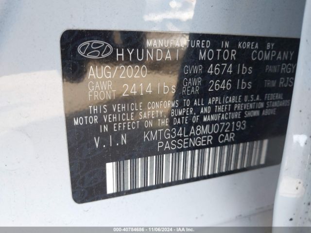 KMTG34LA8MU072193 Genesis G70 2.0t Rwd