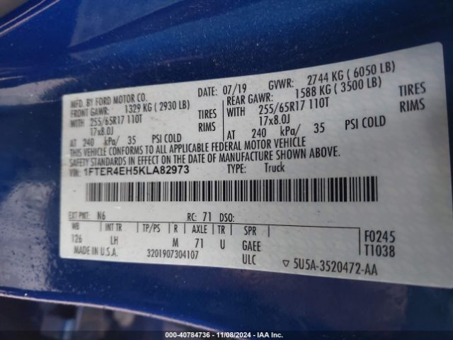 1FTER4EH5KLA82973 Ford Ranger Xlt