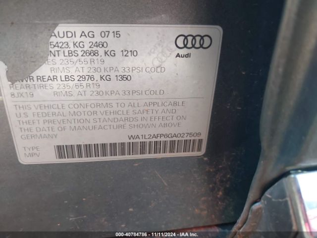 WA1L2AFP6GA027509 Audi Q5 2.0t Premium
