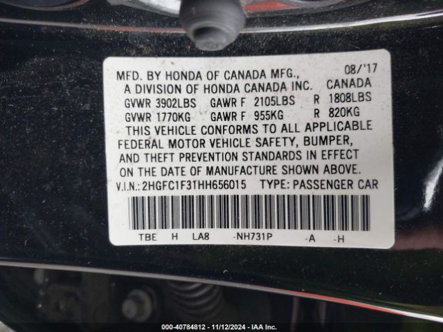 2HGFC1F31HH656015 Honda Civic Ex-t