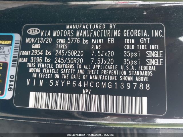 5XYP64HC0MG139788 KIA Telluride S