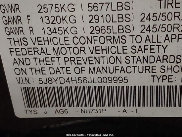 5J8YD4H56JL009995 Acura Mdx Technology Package   Acurawatch Plus Pkg