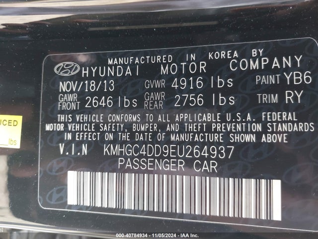 Hyundai Genesis 3.8 2014 KMHGC4DD9EU264937 Image 9