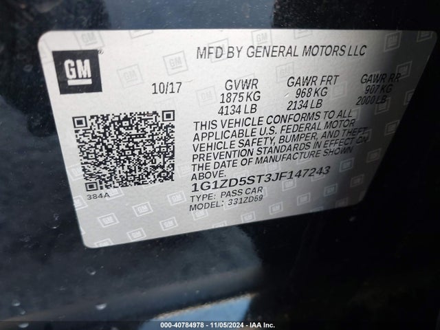 Chevrolet MALIBU LT 2018 1G1ZD5ST3JF147243 Image 9