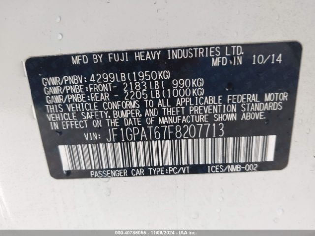 JF1GPAT67F8207713 Subaru Impreza 2.0i Sport Premium