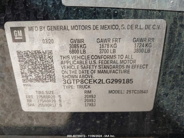 3GTP8CEK2LG299185 GMC Sierra 1500 2wd  Short Box Elevation