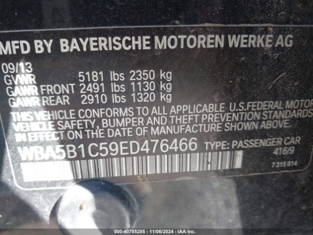 2014 BMW 535I WBA5B1C59ED476466 Photo 8