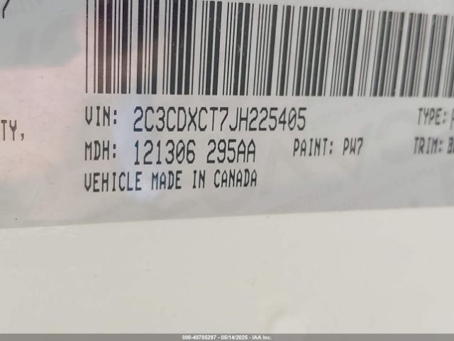 2C3CDXCT7JH225405 Dodge Charger R/t Rwd