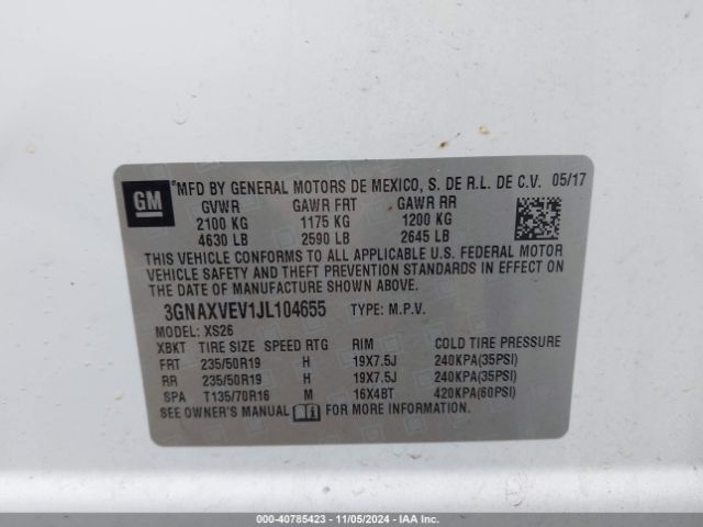 2018 CHEVROLET EQUINOX 3GNAXVEV1JL104655 Photo 8