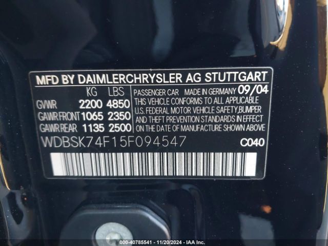 2005 MERCEDES-BENZ SL 55 AMG WDBSK74F15F094547 Photo 8