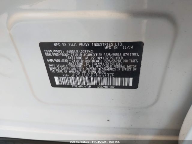 JF2SJAUC6FH553375 Subaru Forester 2.5i Touring