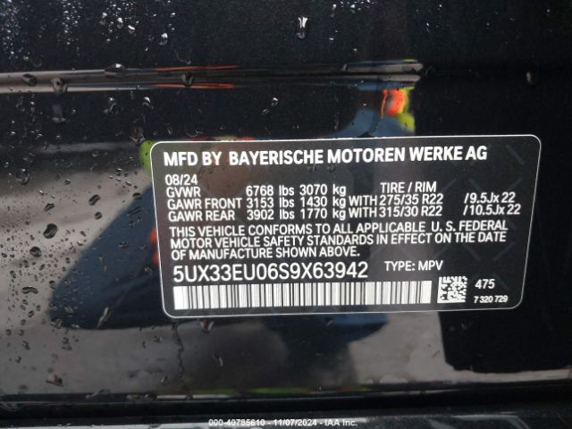 5UX33EU06S9X63942 BMW X5 M60i