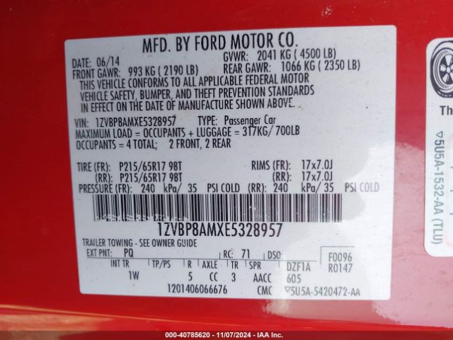1ZVBP8AMXE5328957 Ford Mustang V6