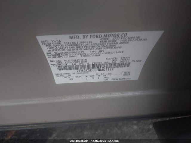 2FMGK5D83HBA01199 Ford Flex Limited
