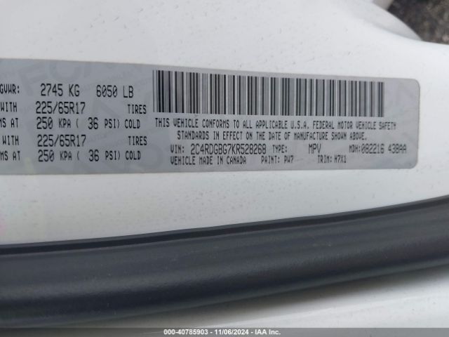 2C4RDGBG7KR528268 Dodge Grand Caravan Se