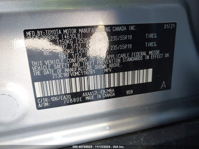 Toyota Rav4 Xle Premium 2021 2T3C1RFV0MC118781 Image 9