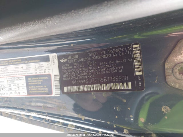 2011 MINI COOPER WMWSU3C55BT183500 Photo 8