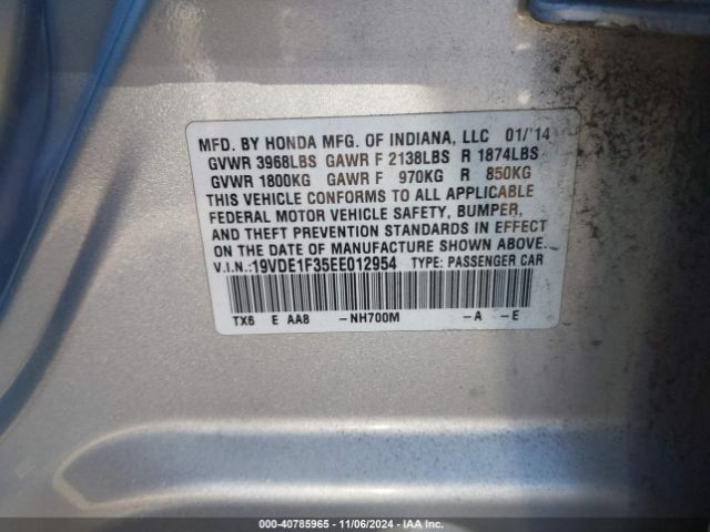 19VDE1F35EE012954 Acura Ilx 2.0l
